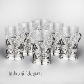 Набор из шести серебряных подстаканников 