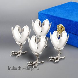 Набор серебряных  пашотниц «Глянец» - пш02-4