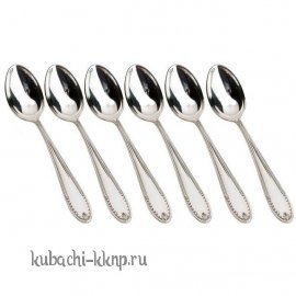 Набор серебряных чайных ложек «Розочка» - л0002-6