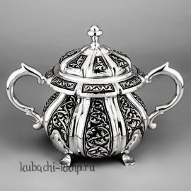 Серебряная сахарница «Краса» новая - сх017