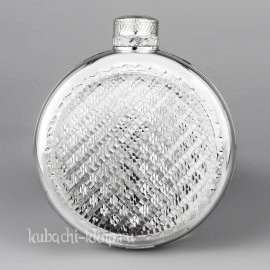 Круглая серебряная фляжка 