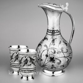 Оригинальный набор для воды или вина из серебра - ндв088