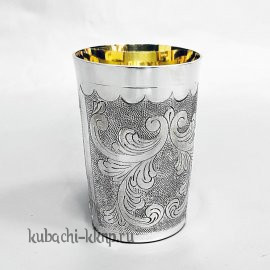 Серебряный стакан с позолотой  - СТ111