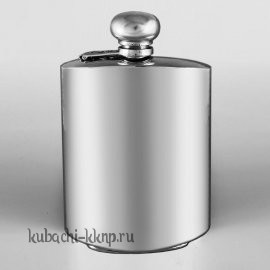 Большая серебряная фляга с откидной крышкой - фл136