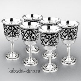 Набор небольших Серебряных бокалов - ф125-6