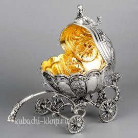 Большая серебряная конфетница - КФ123б