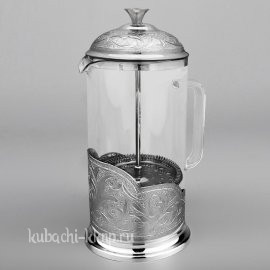 Большой оригинальный серебряный чайник 