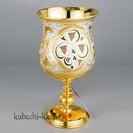 Фужер из серебра с позолотой и эмалью - бк054