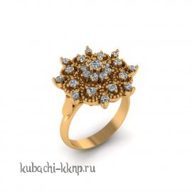 Золотое кольцо с фианитами 