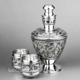 Серебряный набор для коньяка и виски - кс005