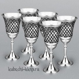 Набор из трех серебряных фужеров для вина 