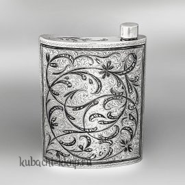 Серебряная фляга с кубачинским узором и чернением - ФЛ119