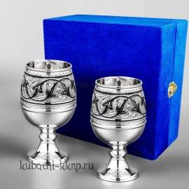 Набор серебряных рюмок для коньяка  - р0006-2