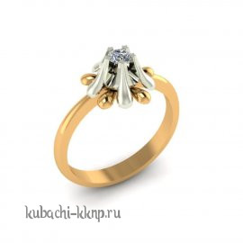 Золотое кольцо с фианитом 