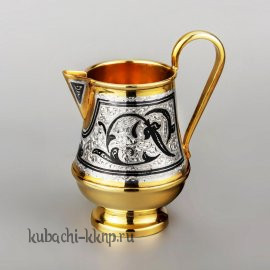 Серебряный молочник «Мини» с позолотой - м015