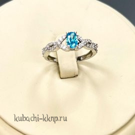 Серебряное кольцо с фианитом под топаз  Бальзам - 90658к-АН