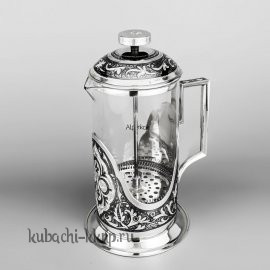 Серебряный чайник френч пресс - чн017м