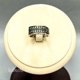 Серебряное кольцо с цветными фианитами Стиль - Ag-к136