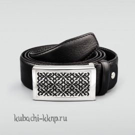 Ремень серебряный с черненым орнаментом - рм16