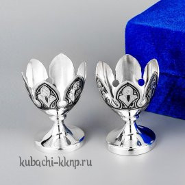 Набор  из двух серебряных пашотниц «Кубачи» - 420373-2