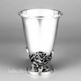 Серебряный гладкий стакан с оригинальной ножкой стакан, 217 мл - ст041