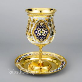 Серебряный бокал с блюдцем 