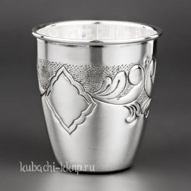 Стопка из серебра с узором без чернения, 60 мл - стп032
