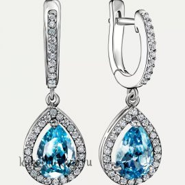Серьги серебряные 925 пробы с камнями ювелирные - вс920
