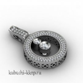 Кулон из белого золота с россыпью фианитов - Yuv - П - 1004