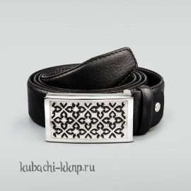 Ремень серебряный с черненым рисунком - рм19