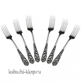 Набор из шести серебряных столовых вилок 925 пробы 