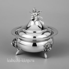 Икорница из серебра с ангелочком - ик06