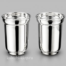 Набор больших глянцевых стопок из чистого серебра 999 пробы - стп097-2