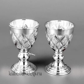Набор серебряных рюмок с лазерной гравировкой «На двоих», 40 мл - р041-2