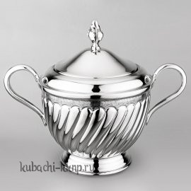 Серебряная сахарница «Волна» большая - сх085б