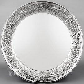 Поднос серебряный «Виноград» - пдн049