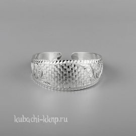 Кубачинский браслет из серебра с лазерной и ручной гравировкой - бр211