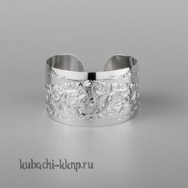 Кубачинский браслет из серебра с гравировкой без черни - бр213