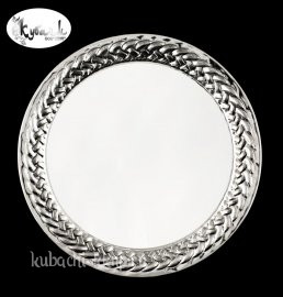 Круглый поднос из серебра 