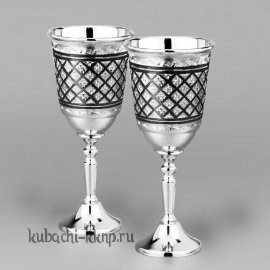 Набор оригинальных серебряных рюмок 