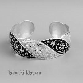 Серебряный браслет с традиционным орнаментом - БР46