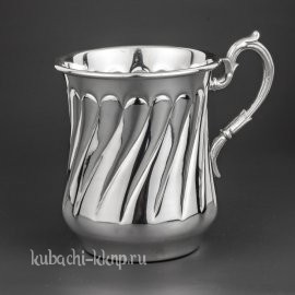 Серебряная кружка для воды «Волна мл» - кр041