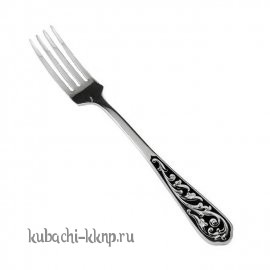 Серебряная десертная вилка с чернением - в008