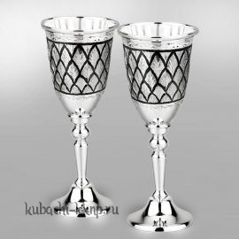 Набор из двух серебряных рюмок для водки 