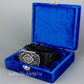 Ремень с серебряной пряжкой - рм003