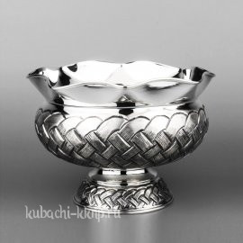 Серебряная конфетница «Косичка» - кф143