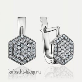 Серьги серебряные 925 пробы геометрические - с9