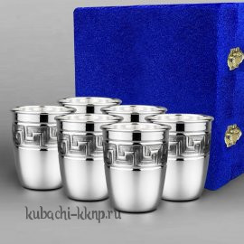 Набор из шести серебряных стаканов 