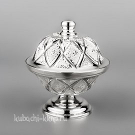 Серебряная икорница «Лазер» - ик016