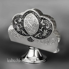 Элегантная салфетница из серебра - СЛ036